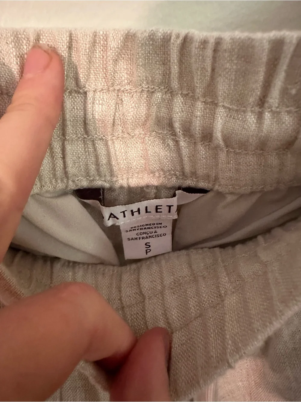 Athleta Retreat Easy Barrel crop pants 100% linen
